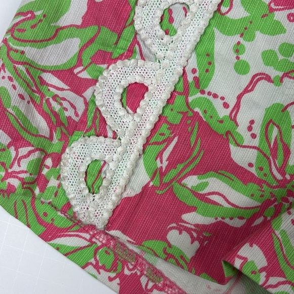 Lilly Pulitzer Pink and Green Lacy Shorts - Size 0 - Picture 3 of 6